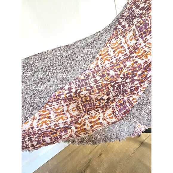 Free People Maxi Skirt High Low Gauze Raw Patchwork Cottagecore Bloom Tribal XS - Picture 8 of 9